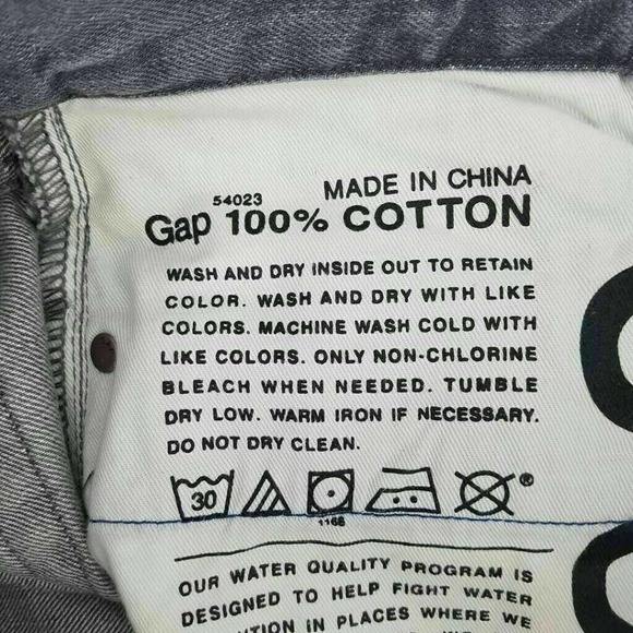 Gap 1969 Mens Classic Straight Jeans Gray Whiskered Mid Rise Denim 31 X 30 - Picture 10 of 11